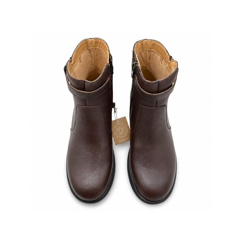VIONIC Redding Supportive Chocolate Ganache Leather Waterproof Boots Womens 6.5 - Picture 6 of 9